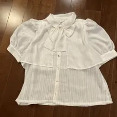 mezzo piano junior リボン付き 半袖シャツ L（160）