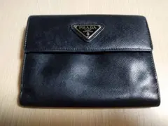 PRADA レザー 二つ折り財布 ブラック