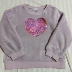 any FAM 薄紫 ハートスパンコール トレーナー 110