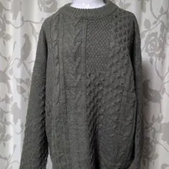 FREAK·S　STOREオリーブグリーン ケーブルニット セーター 長袖