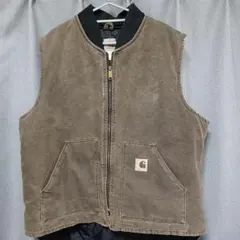 Carhartt オリーブグリーン ベスト - メルカリ