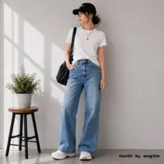 ZARA ハイウエスト セミワイドデニム 美脚 EUR38