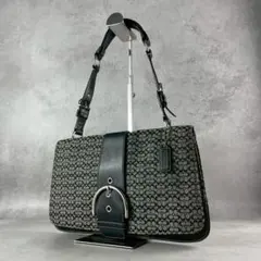 COACH コーチ　ミニシグネチャー　ハンドバッグ　ネイビー系　7076 ソーホ