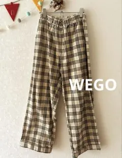 WEGO チェック柄 コーデュロイ ワイドパンツ FREEサイズ