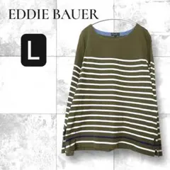 Eddie Bauer Lサイズ 長袖カットソー オリーブグリーン