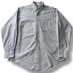 90s USA製 ブルックスブラザーズ ボタンダウン ストライプシャツ 青 白