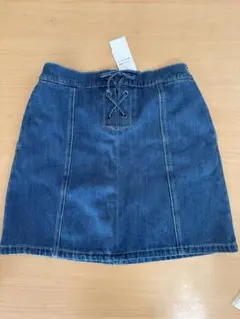 Right-on インディゴ レースアップスカート