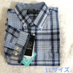 【新品未使用】トロイ　チェックシャツ　メンズ　LL　七分袖のサムネイル