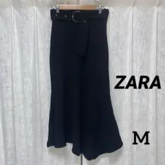 新品タグ付✨ZARA　マーメイドスカート　ロング　ベルト付き　黒　M