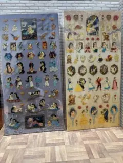 値下‼︎新品未使用★美女と野獣、アラジン★ラメシール２枚セット　ディズニー