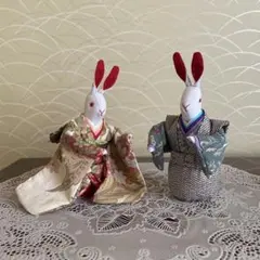 ウサギの和服人形 2体セット ひな祭り