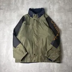 90s Colombia 刺繍ロゴ フリースライナー ナイロンジャケット L 緑
