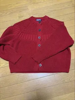 [値下げしました]NORTHERN TRUCK ニットカーディガン M 赤のサムネイル