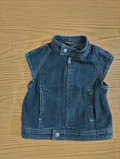 コムサイズム ダークブルー ジップアップ デニムジャケット 100cm