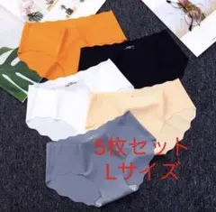 Lサイズ5枚セットレディース ショーツ 無地 シームレスショー