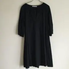 ワンピース　IENA ブラック　七分袖