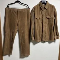 ユニクロ　UNIQLO ブラウン コーデュロイ ジャケット　パンツ　セットアップ