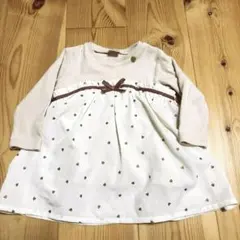 petit main ハート柄長袖トップス 80