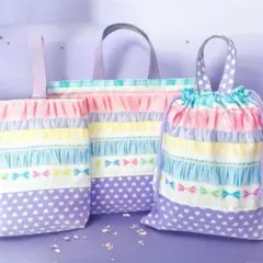 No.424＊入学入園3点セット＊手提げバッグ＊体操袋＊上履き入れ＊ハンドメイド