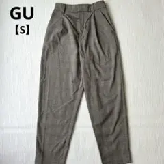 GU チェックパンツ グレンチェック ブラウン系 S ジーユー