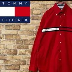 TOMMY HILFIGER 長袖シャツ レッド Sサイズ