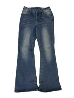 フレアパンツ デニムパンツ フレアデニム ギャル y2k 刺繍