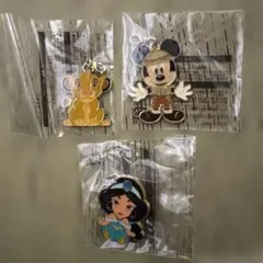 ディズニー　チャーム・ピンバッジ3点セット