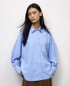 GU ジーユー ドルマンスリーブシャツ　長袖シャツ ブルー　X L