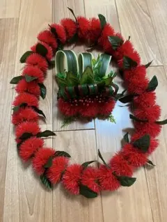 フラダンス用 レフアのレイと髪飾りセット