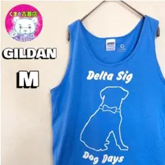 usa古着 GILDAN タンクトップ M ライトブルー Dog アニマルのサムネイル