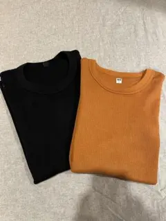 ユニクロ UNIQLO ワッフルクルーネックT（半袖） S 2枚セット