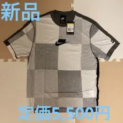 ナイキ　パッチワーク風　Tシャツ 新品　Sサイズ ライトグレー　ブラックロゴ