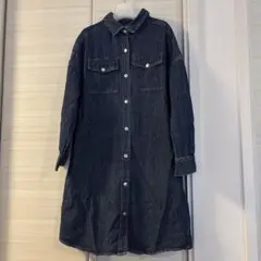 デニム 長袖シャツワンピース　140