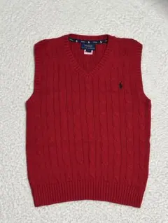 Polo Ralph Lauren ケーブルニット ベスト レッド