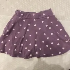 デビロック　スカッツ　110cm 総柄　ハート柄　紫　パープル　キッズ　保育園
