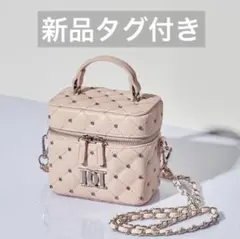 Darich キルティングビジュースクエアミニバッグ バニティ ピンク PNK