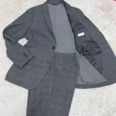 美品 PLST プラステ セットアップ グレンチェック グレー L スーツ 上下