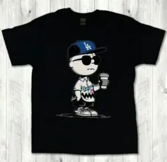 チャーリーブラウン ドジャース MLB 黒 Tシャツ S