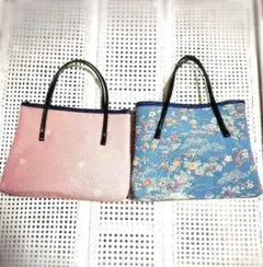 手提げバッグ　和装ちりめん生地