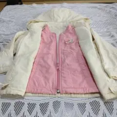 「再々値下げ」ミキハウスベビーコートとピンクベストとフード付き
