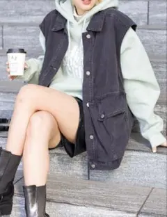 SPRAY PREMIUM ブラック デニムベスト