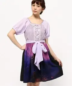 axesfemme ラプンツェル コラボ ワンピース ラベンダー