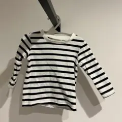 白黒ストライプ 長袖カットソー　80 西松屋