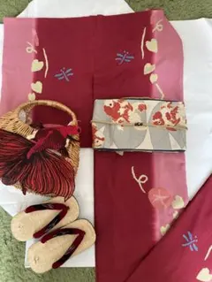 美品　朝顔　浴衣　ツモリチサト　浴衣　大人浴衣　変わり織　注染　高級浴衣のサムネイル