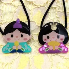 ベビーキッズヘアゴム　ひな祭り　お内裏様とお雛様　プラバン　ハンドメイド