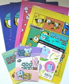 BT21　クリアファイル　セット　ノート　ステッカー　くら寿司　爽健美茶