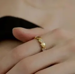 ebine リング16号 Open Heart Zirconia Ring