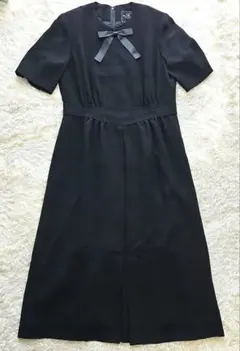 東京ソワール　ロングワンピース　フォーマル　13号　黒　冠婚葬祭