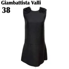 美品 Giambattista Valli 絹混ウールノースリワンピース 38のサムネイル