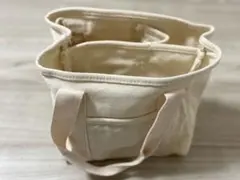 仕切り付きキャンバストート ホワイト